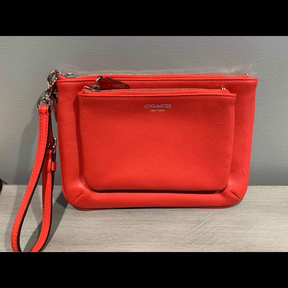 Coach double zip wristlet